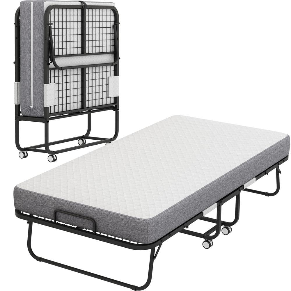 Soft 5 in. Twin Memory Foam Mattress Topper, Portable Rollaway Guest Bed Sp