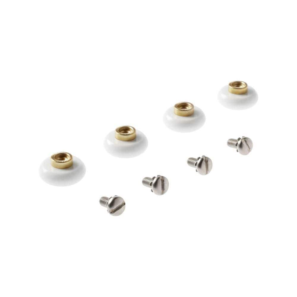 3/4 in. Brass Round Sliding Shower Door Roller Replacement (4-Piece)