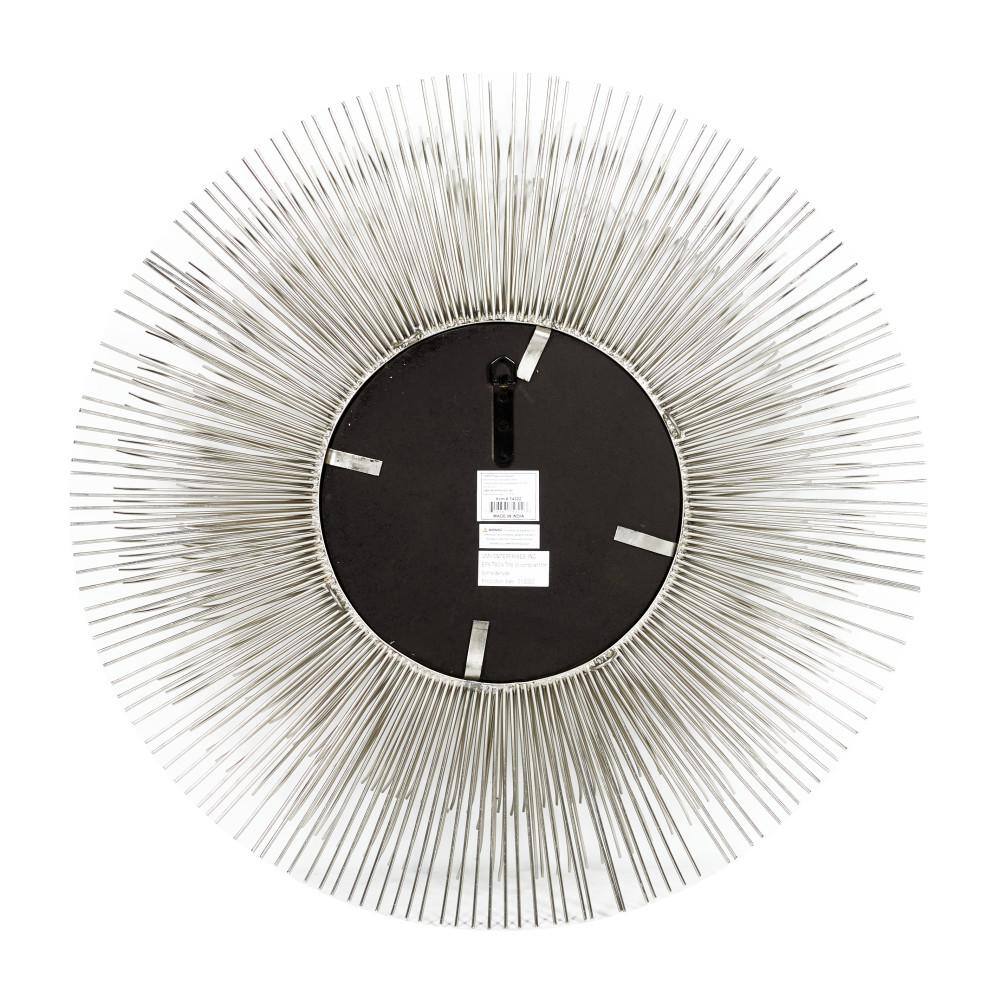 28.5" Silver Sunburst Round Wall Mirror