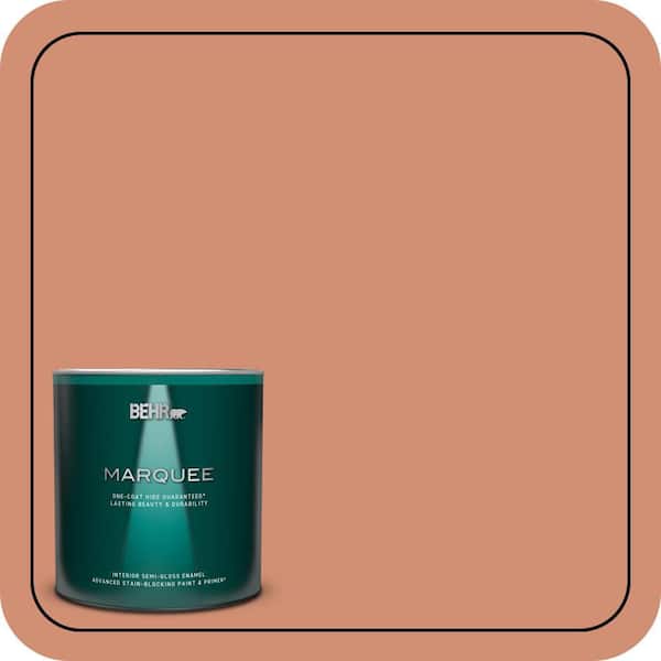 BEHR MARQUEE 1 qt. #M200-5 Terra Cotta Clay Semi-Gloss Enamel Interior Paint & Primer