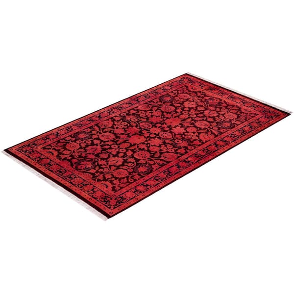 Overdyed Pink 3 ft. x 5 ft. Solid Wool Indoor Area Rug