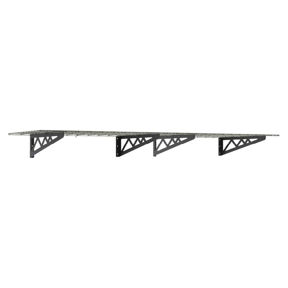 Hammertone Steel 24" x 48" Garage Wall Shelves with Hooks