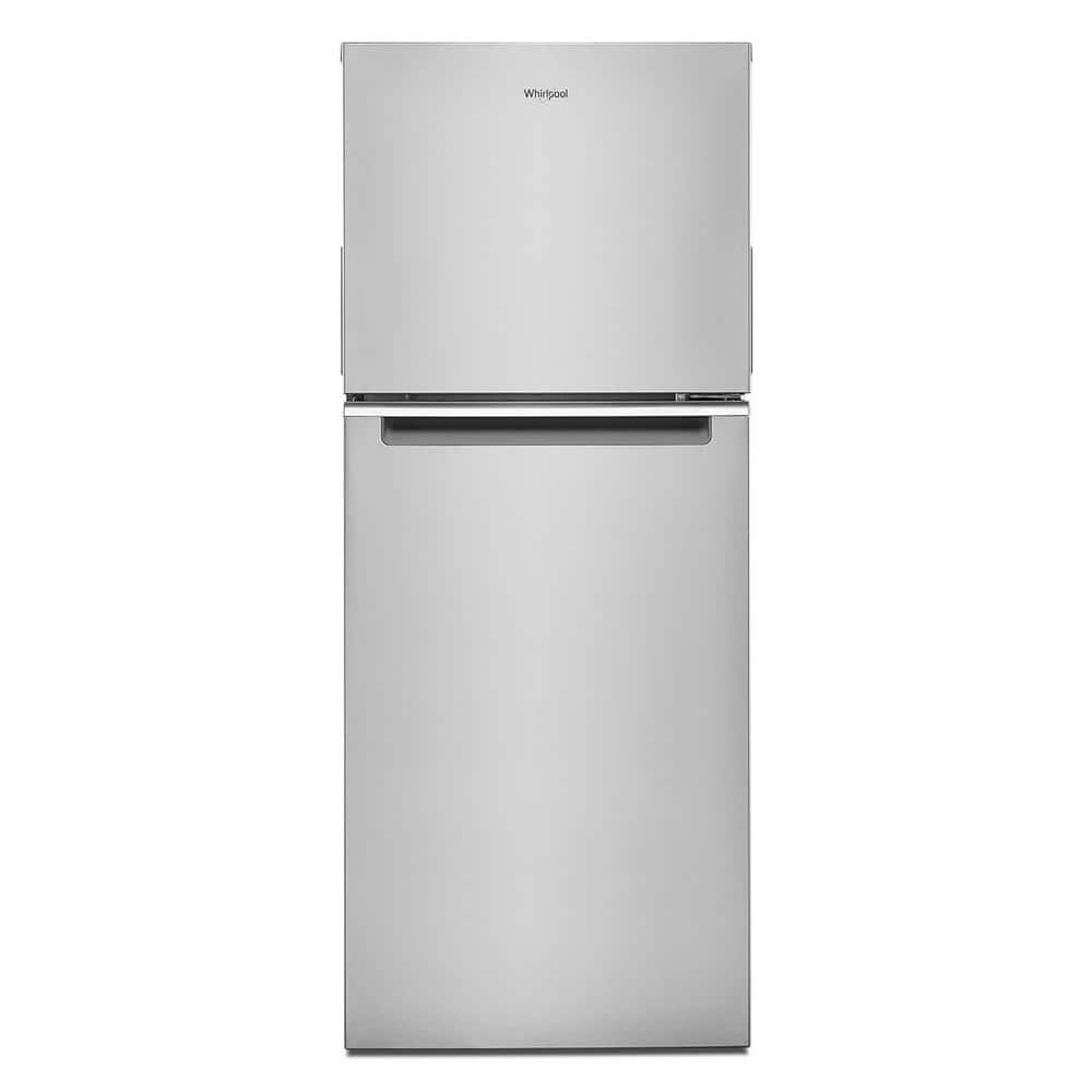 Whirlpool 24 in. 11.6 cu. ft. Top Freezer Refrigerator in Fingerprint Resistant Stainless Finish, Counter Depth, Fingerprint Resistant Stainless Steel