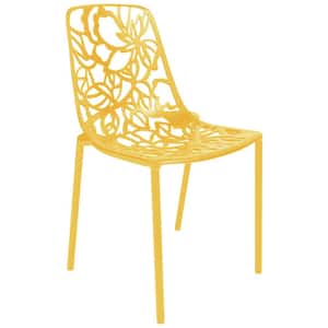Yellow Devon Modern Aluminum Outdoor Patio Stackable Dining Chair