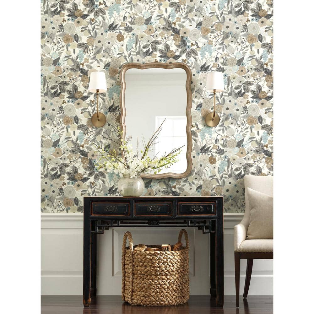 Off-White Floral Peel and Stick Wallpaper Roll