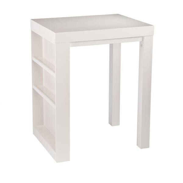 Southern Enterprises Kisner Bistro Table/Desk with Storage in White