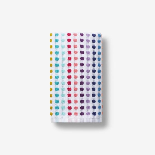 Spectrum White Geometric Cotton Single Hand Towel