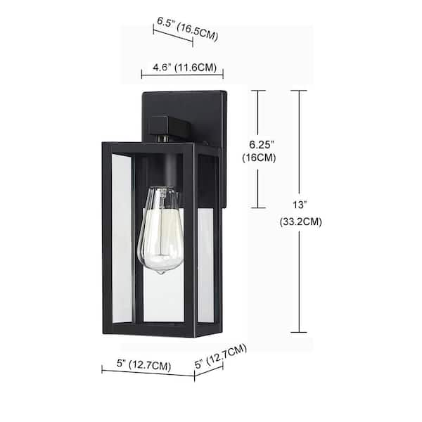 Hukoro 16.5-in Matte Black Modern/Contemporary Outdoor Light Post Lantern