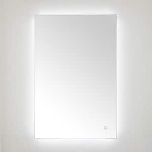 Jed 24 in. W x 36 in. H Aluminum Rectangle Modern Silver LED Solid Frame Wall Mirror
