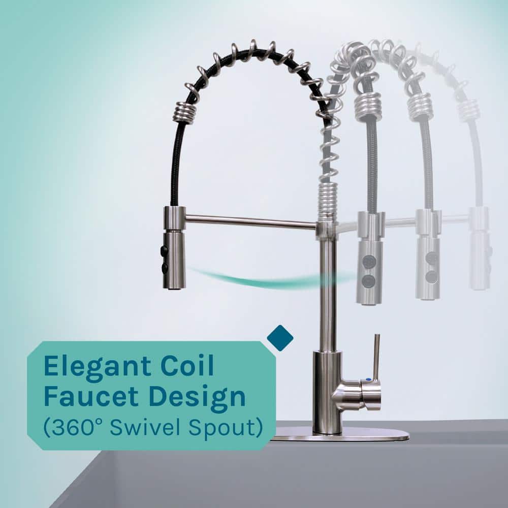 Gray Freestanding Utility Sink with Stainless Steel Faucet