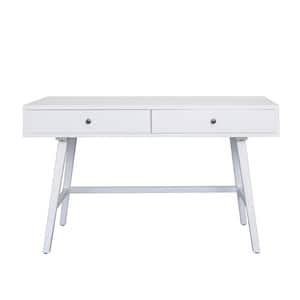 Finn 52 in. Wide White Rectangle Wood Writing Desk Console Table