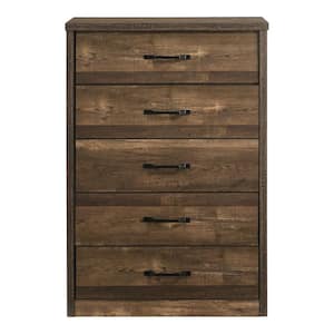 Jamson 5-Drawer Walnut Chest of Drawers (47.13 in. H X 31.5 in. W X 15.63 in. D)