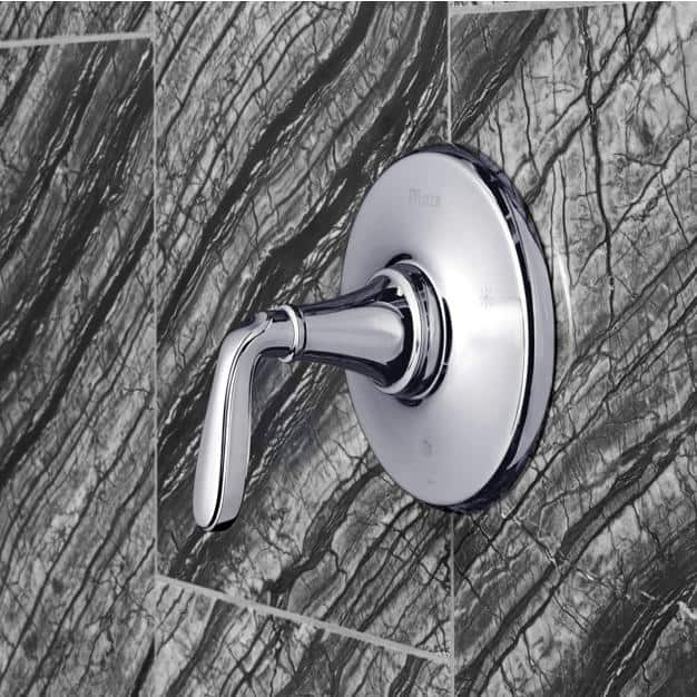 Polished Chrome Wall-Mounted Lever Handle Tub Trim