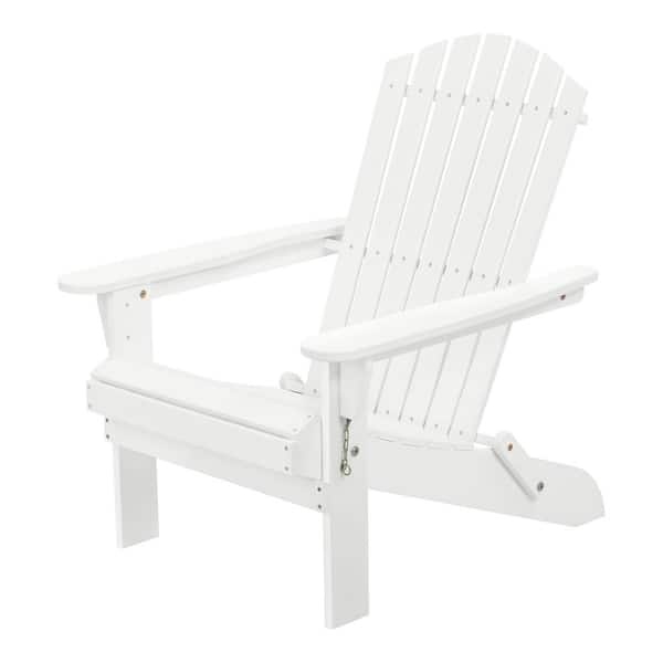 White Folding Acacia Adirondack Chair