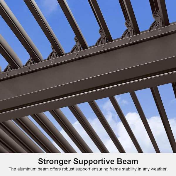 PURPLE LEAF 12 ft. x 12 ft. Bronze Aluminum Frame Patio Hardtop