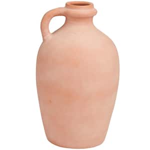 Orange Terracotta Jug Ceramic Decorative Vase with Handle