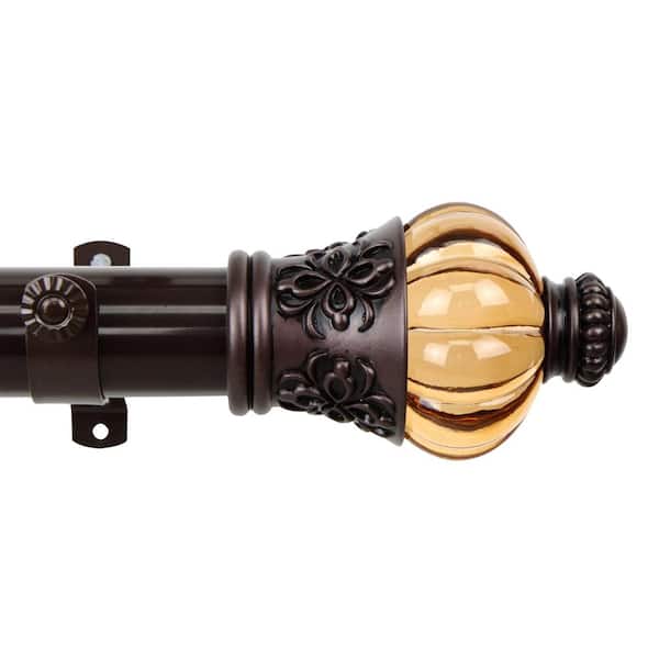 Rod Desyne Royal 48 in. - 84 in. Curtain 1.5 in. Dia Single Rod in Cocoa