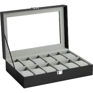 Watch Box with 12 Slots, Grey