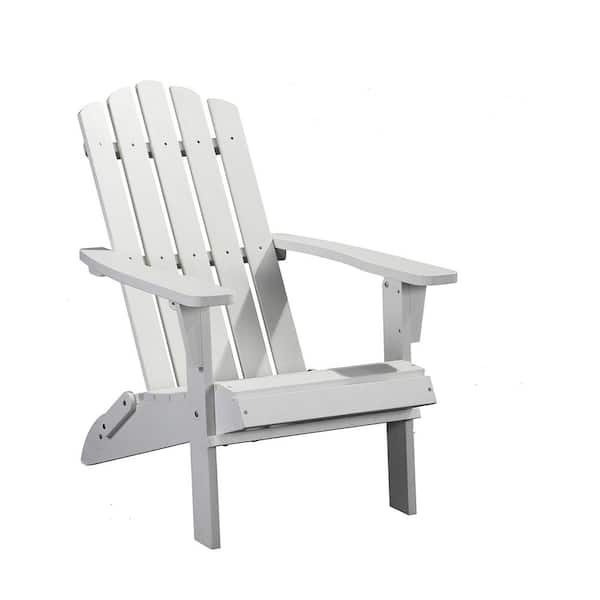 FIROMO Ultra Durable Weather Resistant Design Folding Adirondack Chair, 300 lb Weight Capacity, White (Set of 1)