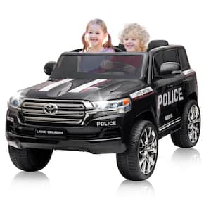 11.2 in. 12V Battery Powered Kids Ride on Police Car Toy with Remote Control, Black