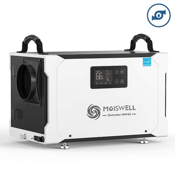 145 pt. 6,000 sq. ft. Bucketless Energy Star Commercial Dehumidifier with Pump for Crawlspace and Basement in White