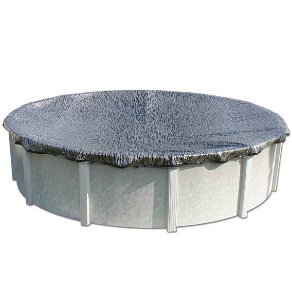 Unbranded 8-Year 24 ft. Round Black and Silver Micro Mesh Above Ground Winter Pool Cover