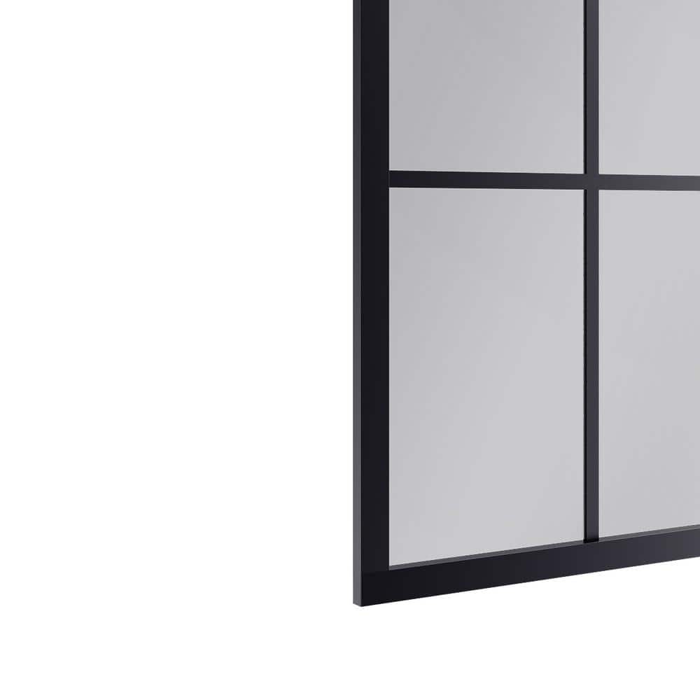 75'' Black Aluminum and Glass Framed Shower Enclosure
