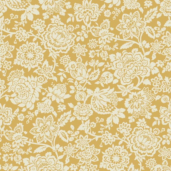Laura Ashley Trailing Laurissa Pale Ochre Yellow Wallpaper