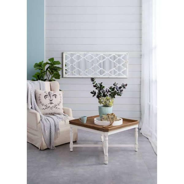 Seafuloy Distressed White 24 in. W x 59.4 in. H Rectangle Wood Full Length Mirror