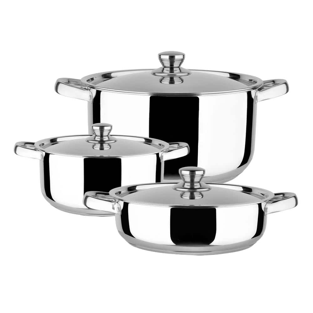 FUNKOL 6-Piece Silver Aluminum Stainless Steel Standing Pot Rack with ...