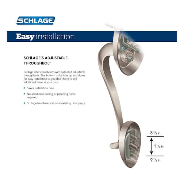 Schlage Century Aged Bronze Door Handleset Grip with Latitude Door