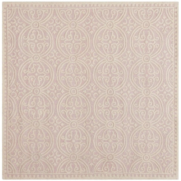 SAFAVIEH Cambridge Light Pink/Ivory 8 ft. x 8 ft. Square Medallion Geometric Area Rug