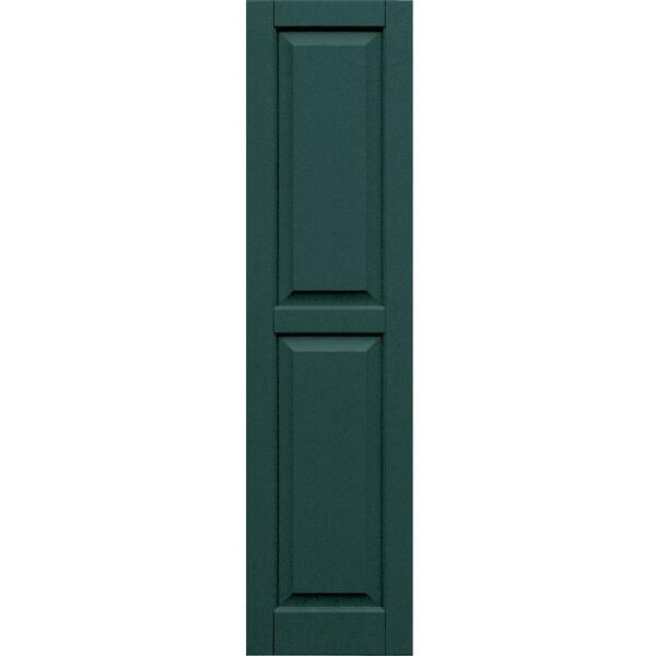 Winworks Wood Composite 15 in. x 59 in. Raised Panel Shutters Pair #633 Forest Green