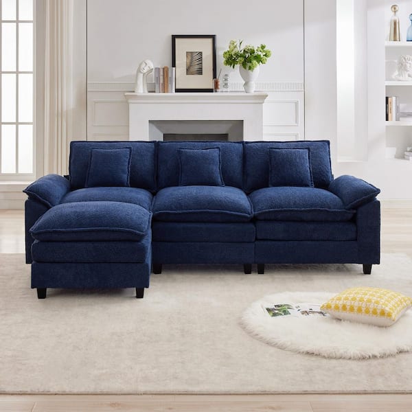 starkiller　ソファ① JEAREY 105.9 in. Chenille Fabric 4-Seat Pillow Top Arm L-Shaped