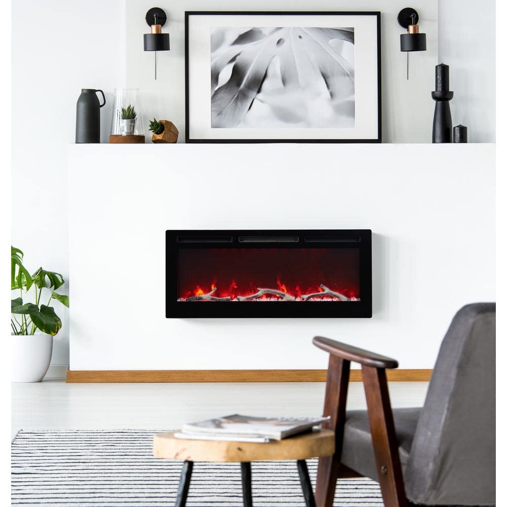 OOIIOR 31 sale Inch Electric Fireplace in-Wall Recessed and Wall Mounted Electric Fir