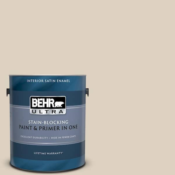 BEHR ULTRA 1 gal. #UL170-11 Roman Plaster Satin Enamel Interior Paint and Primer in One