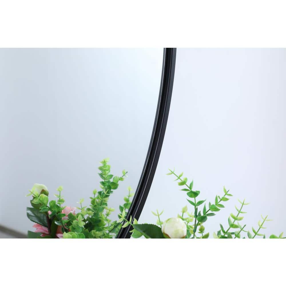 40-Inch Black Oval Metal Frame Mirror