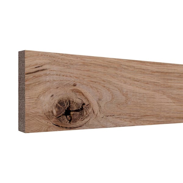 Ornamental Mouldings 1/2 in. D x 3.5 in. W x 2 ft. L Unfinished Rustic White Oak Wood Board