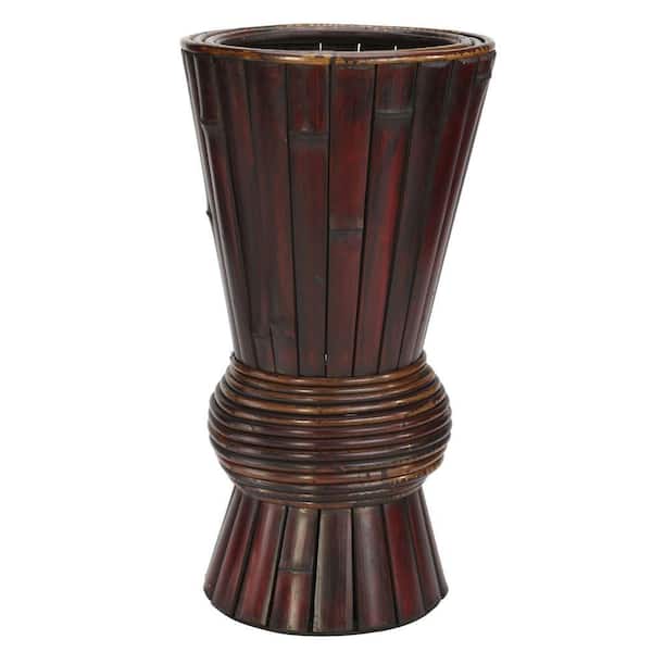 Unbranded 17 in. H Burgundy Bamboo Decorative Planter