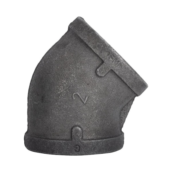 2 in. x 2 in. Black Malleable Iron 45° FPT x FPT Elbow