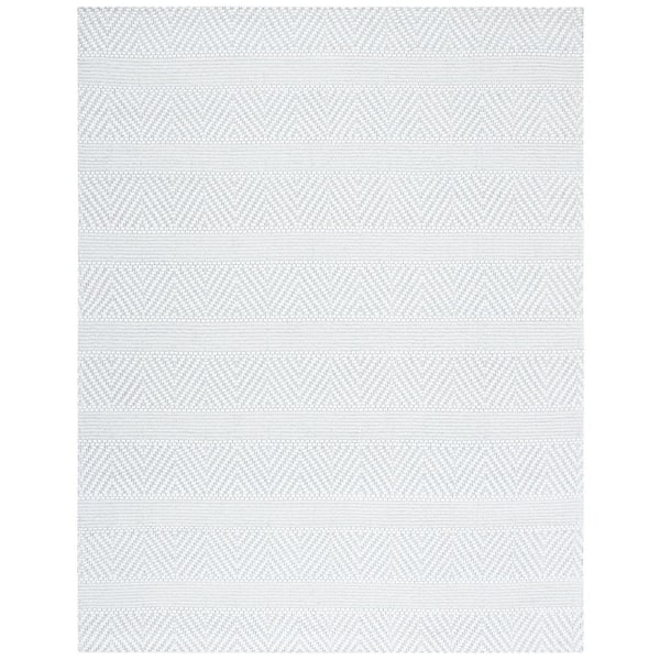 Marbella 10 ft. x 14 ft. Ivory Chevron Striped Area Rug