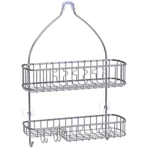 Over the Shower Mounted 2-Tiers Bathroom Shower Caddies Hanging Shower Rack with Hooks and Soap Dish in Chrome