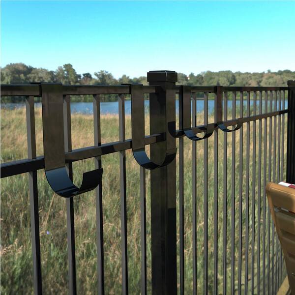 FORGERIGHT 3/4 in.to 1-1/8 in. Aluminum Fence Hook Set, Black
