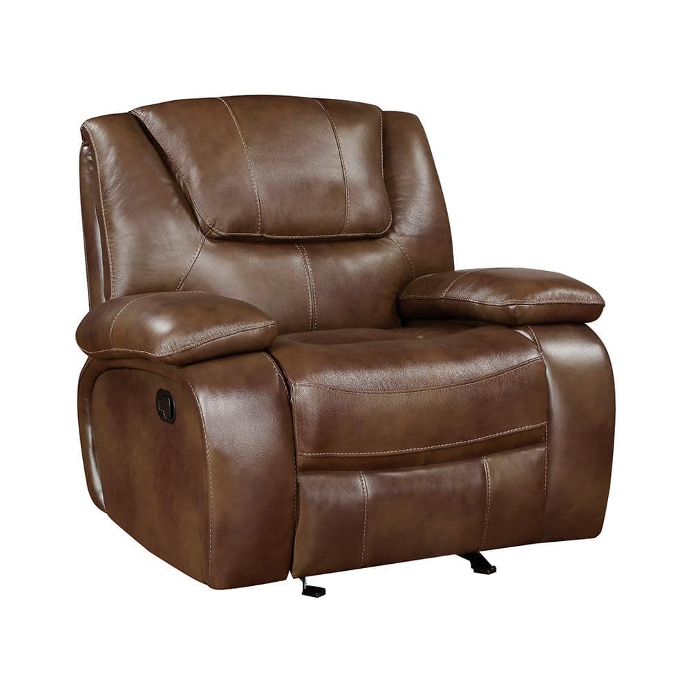 Dimitri Brown Leather Manual Glider Recliner