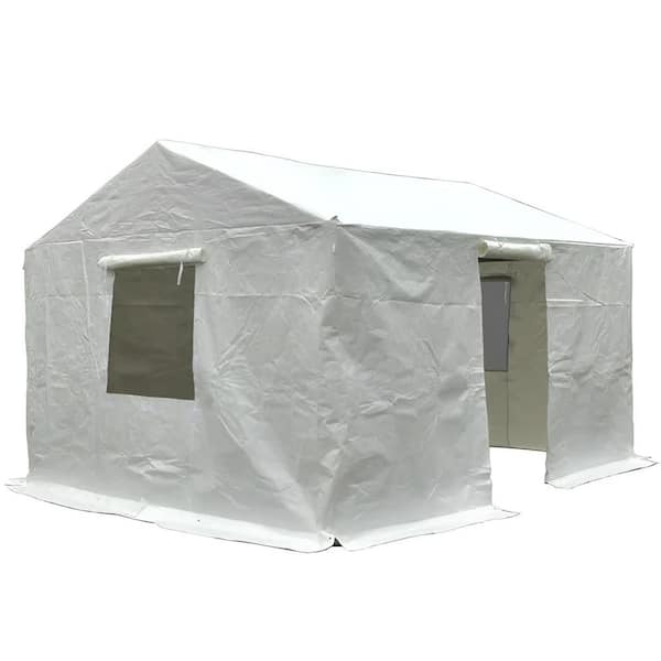 Unbranded White 12 ft. x 14 ft. Universal Winter Gazebo Cover for Hardtop Gazebos, All Season Waterproof Enclosed Gazebo Cover