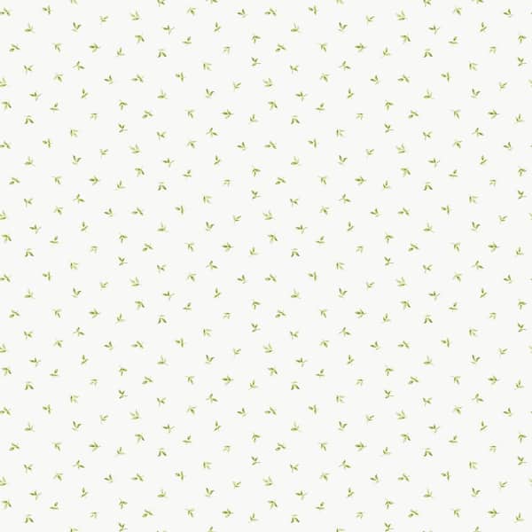 Unbranded Miniatures 3 Collection Green Mini Leaf Toss Matte Finish Vinyl on Non-woven Non-pasted Wallpaper Roll