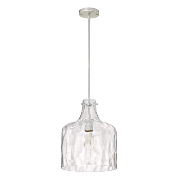 Warehouse of Tiffany Daelan 12 in. 1-Light Indoor Powdered Chrome Finish Pendant Light
