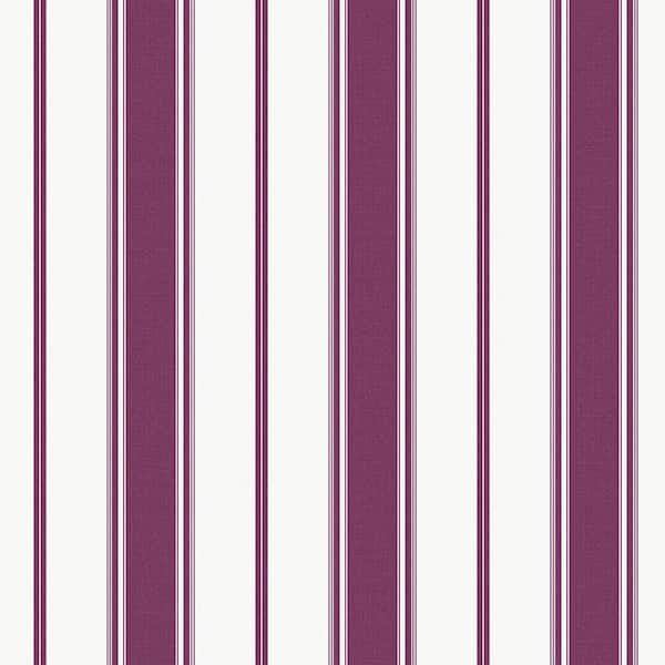 Unbranded Purple Plum Smart Stripes 3 Heritage Stripe Matte Finish Non-Pasted Vinyl on Non-Woven Wallpaper Sample