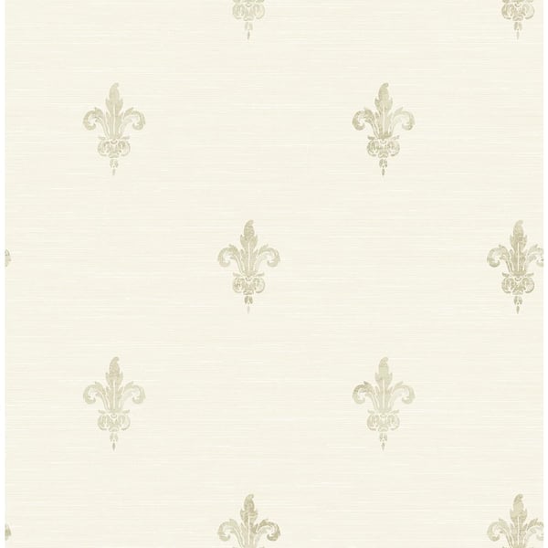 CASA MIA French Lily Cream Paper Non Pasted Strippable Wallpaper Roll (Cover 56.05 sq. ft.)