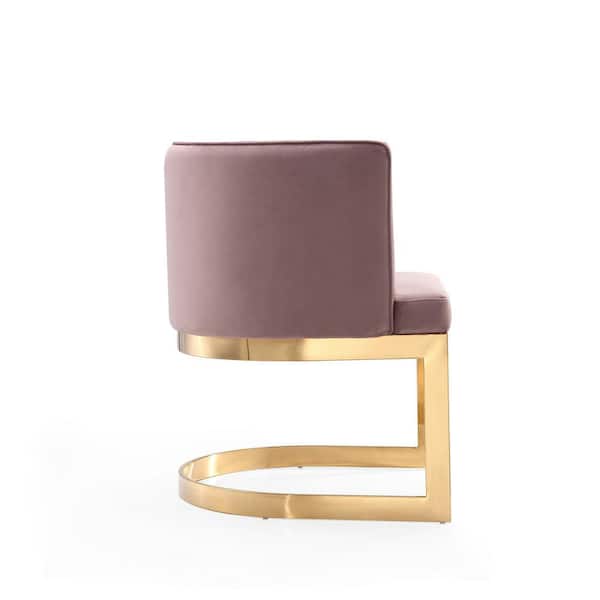 Manhattan Comfort Aura Blush and Polished Brass Velvet Dining Chair  DC026-BH - The Home Depot